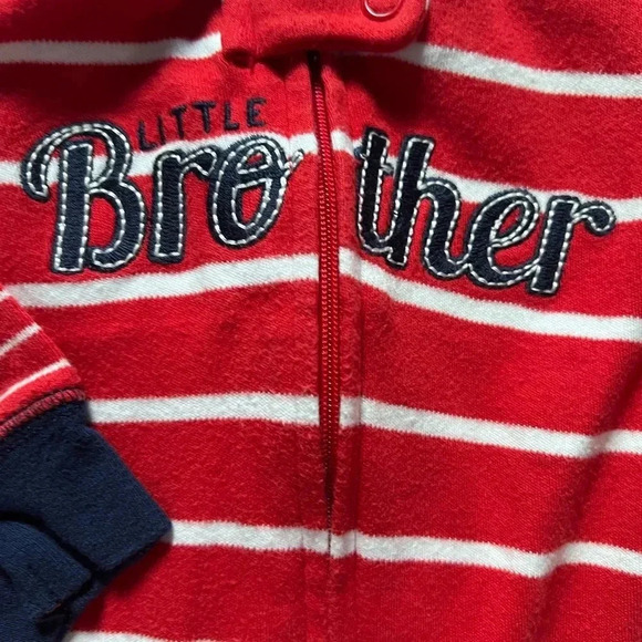 Carters 6 Months Footed Pajamas Little Brother - Picture 2 of 5